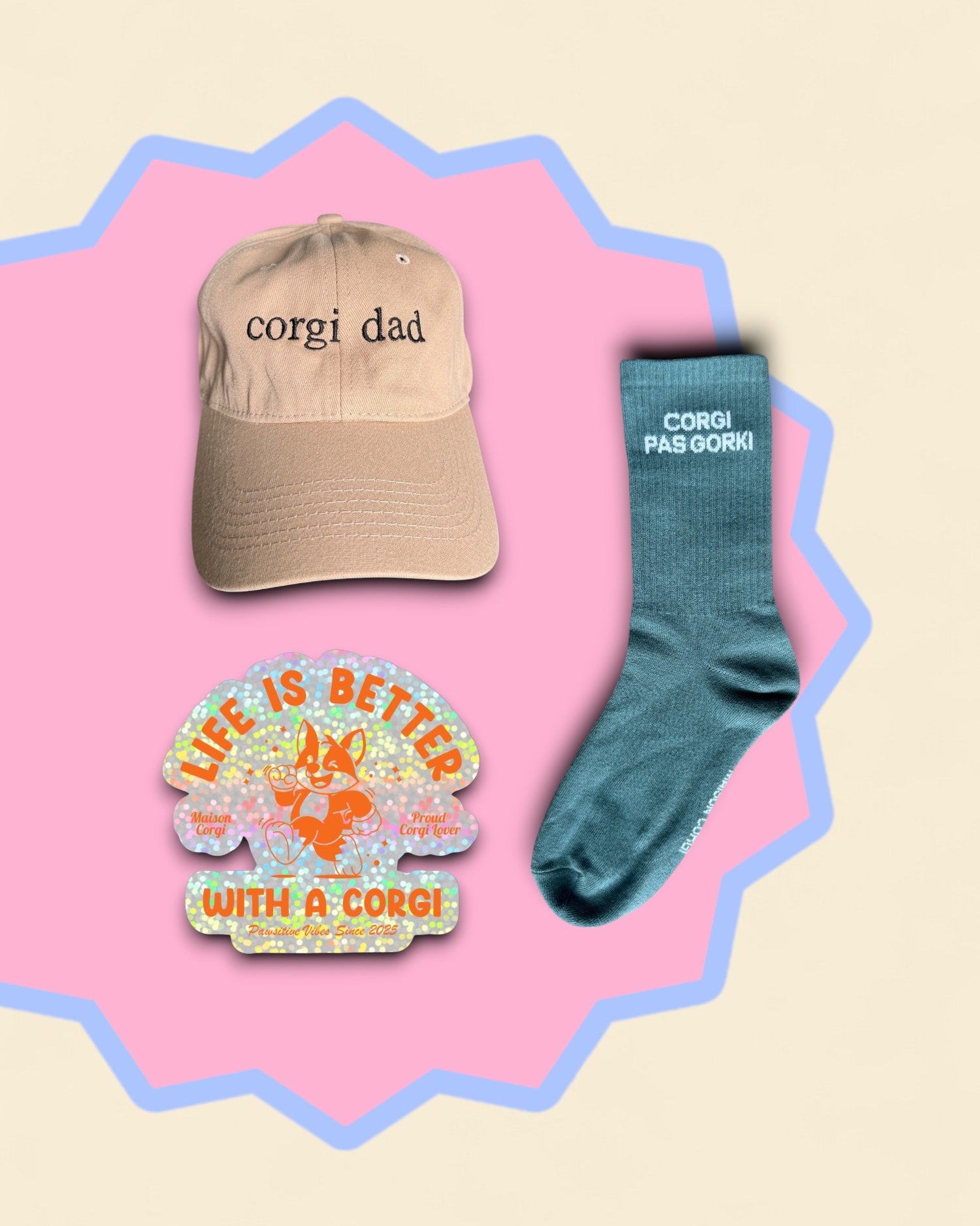 pack corgi dad beige